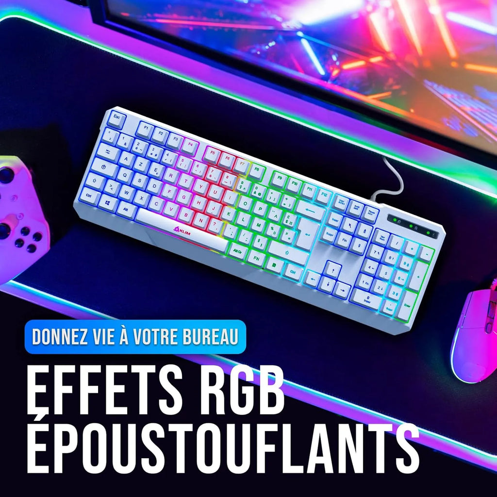 Clavier Gaming RGB touches rondes lumineux - TopTopStore