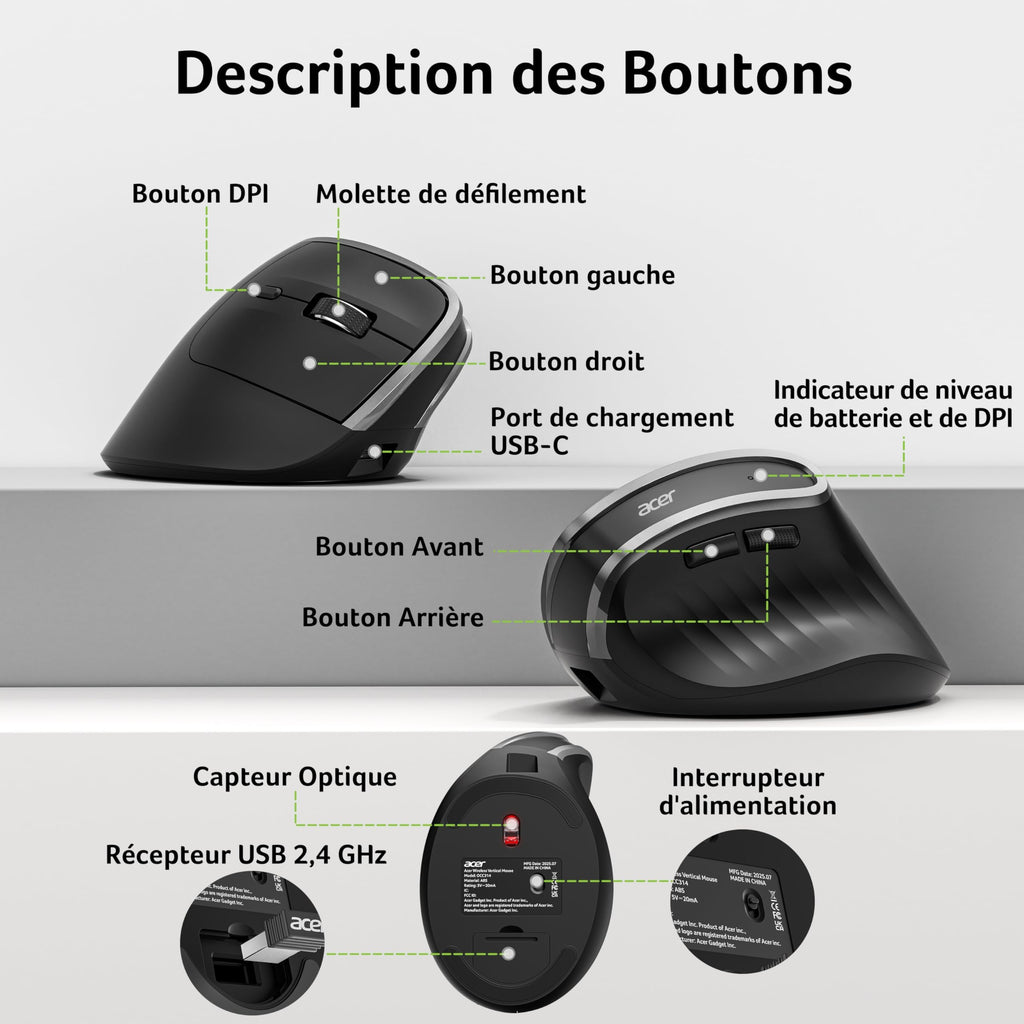 Souris Ergonomique Filaire Anti-Fatigue
